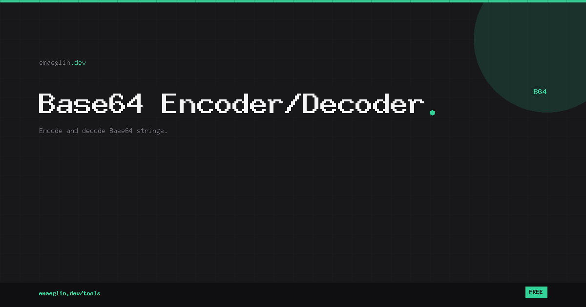 Base64 Encoder/Decoder – Free Online Encoder | emaeglin.dev